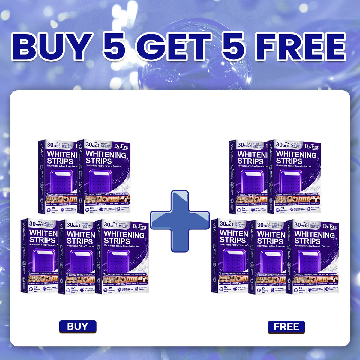 ๐๐ซ.๐๐ซ๐ยฎ Purple Teeth Whitening Strips | Whiter-Looking Teeth in 30 Minutes | Fights Yellow Tones, Tough Stains, Plaque & Discoloration | Gentle on Sensitive Teeth