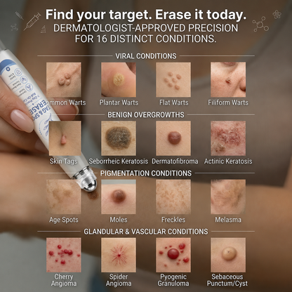 𝐇𝐈𝐒𝐊𝐈𝐍® 𝟕-𝐃𝐚𝐲 𝐓𝐚𝐠 & 𝐒𝐩𝐨𝐭 𝐄𝐫𝐚𝐬𝐞𝐫 Painless Precision Roll-On Pen🌈（for Skin Tags, Warts, Age Spots & Rough Bumps）