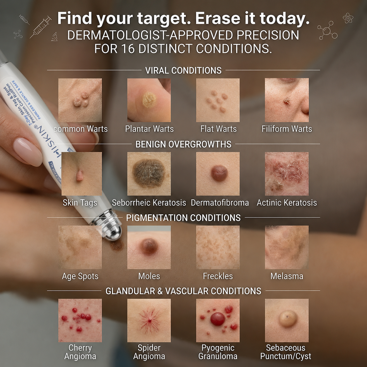 𝐇𝐈𝐒𝐊𝐈𝐍®✨ 𝟕-𝐃𝒂𝘆 𝐒𝗸𝐢𝐧 𝐓𝒂𝗴 & 𝐒𝐩𝙤𝐭 𝐄𝐫𝒂𝐬𝙚𝐫 Painless & Scar-Free Advanced Imperfection Removal Rollerball Pen