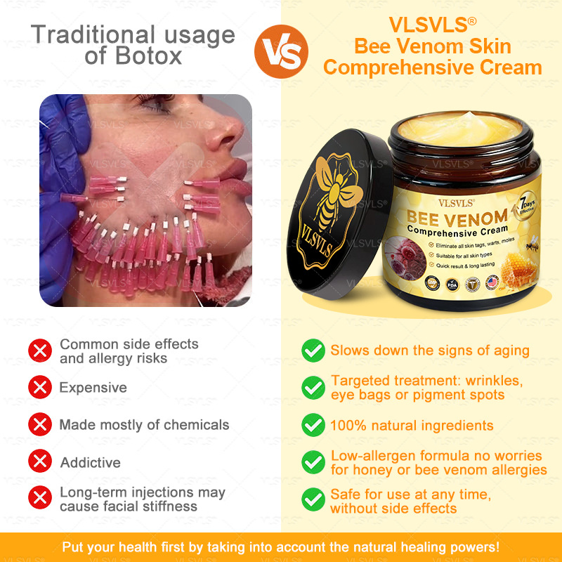Made and Shipped from USA  ⭐✨  𝑽𝑳𝑺𝑽𝑳𝑺® Bee Venom Comprehensive Cream  LAST DAY 80% OFF(Sagging Skin, Fine Lines, Loss of Firmness, Flat Bust, Drooping Hips, and More)