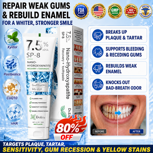🏆 𝐎𝐟𝐟𝐢𝐜𝐢𝐚𝐥 𝐒𝐭𝐨𝐫𝐞 (🔥 50% 𝐎𝐅𝐅 ) 𝐃𝐫.𝐄𝐫𝐚® 𝐍𝐚𝐧𝐨-𝐇𝐲𝐝𝐫𝐨𝐱𝐲𝐚𝐩𝐚𝐭𝐢𝐭𝐞 𝐓𝐨𝐨𝐭𝐡𝐩𝐚𝐬𝐭𝐞 | 𝟕.𝟓% 𝐧𝐇𝐀𝐏 × 𝐒𝐏-𝟖 𝐭𝐨 𝐑𝐞𝐛𝐮𝐢𝐥𝐝 𝐄𝐧𝐚𝐦𝐞𝐥, 𝐅𝐢𝐠𝐡𝐭 𝐏𝐥𝐚𝐪𝐮𝐞 & 𝐓𝐚𝐫𝐭𝐚𝐫, 𝐒𝐮𝐩𝐩𝐨𝐫𝐭 𝐆𝐮𝐦𝐬, 𝐑𝐞𝐝𝐮𝐜𝐞 𝐒𝐞𝐧𝐬𝐢𝐭𝐢𝐯𝐢𝐭𝐲 & 𝐁𝐫𝐢𝐠𝐡𝐭𝐞𝐧 𝐓𝐞𝐞𝐭𝐡