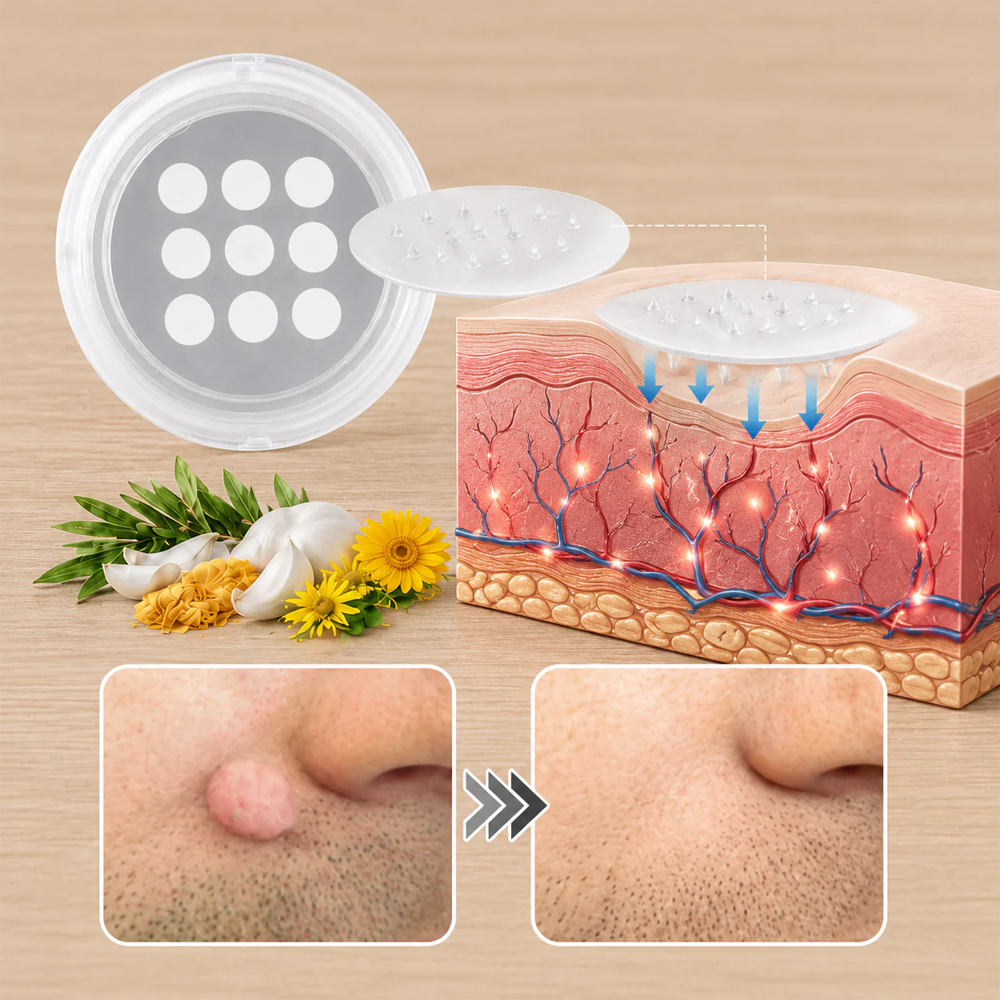 ✨Hiskin ® 2-in-1 Microneedle & Hydrocolloid Patch✨✨ | Removes raised moles, acne, flat warts, and skin tags | Helps improve wrinkles, scars, and blemishes | Invisible patches for face and body